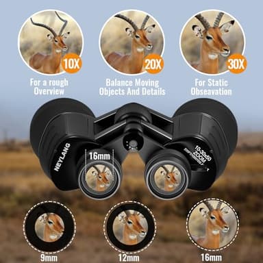 10-30x50 Zoom Binoculars for Adults High Powered - Lightweight Waterproof Binoculars for Hunting Bird Watching Travel Cruise - Image 6