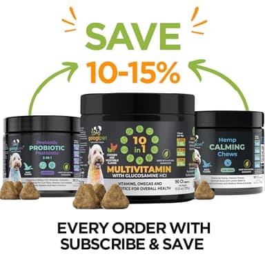 Googipet Premium 10 in 1 Dog Vitamins Multivitamin Chewable with Probiotics for Gut Health, Dog Vitamins and Supplements w/Vitamin C & Glucosamine for Joint Support (Chicken & Vegetable Flavor) - Image 7