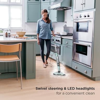 Shark Steam & Scrub Steam Mop, All-in-One Scrubbing and Sanitizing Hard Floor Cleaner, LED Headlights, 4 Dirt Grip Soft Scrub Pads Included, XL Water Tank, Swivel Steering, Hawaiian Grey, S8001 - Image 6