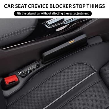 Lalalancer No Drop Seat Guard,Car Seat Gap Filler,Drop seat Gap fillers Between Seat and Console Stop Things from Dropping(Black) - Image 2