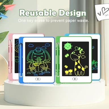 8 Pack LCD Writing Tablet for Kids, 6.5 Inch Colorful Doodle Board Drawing Tablet, Erasable Reusable Electronic Drawing Pads, Educational Learning Toys Birthday Gifts for Girls Boys Age 3 4 5 6 7 8 - Image 6