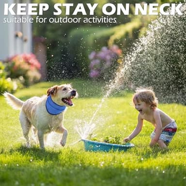 EXPAWLORER Dog Cooling Bandana - 2 Pack Instant Chill Out Pet Scarf Adjustable, Summer Outdoor Ice Neck Cooler, Prevent Sunstroke for Small Medium Large Breeds (Navy Green, M) - Image 6