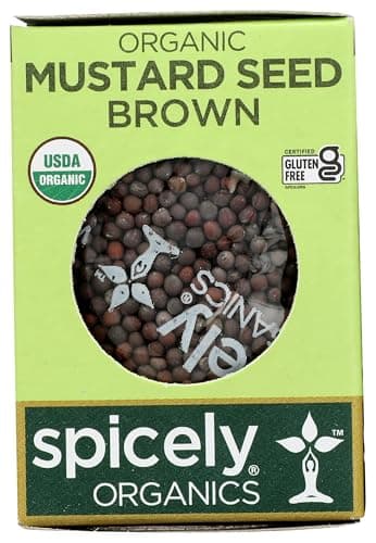 Spicely Organic Mustard Seeds Brown Whole 0.60 Ounce ecoBox Certified Gluten Free - Image 1