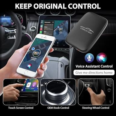 Wireless Carplay and Android Auto Dongle Support Netflix/YouTube/TF Card,Car Play Ai Box with USBA-C and USBC-C Cable for iPhone Android,Video Box Convert Wired to Wireless CarPlay Stream to Your Car - Image 4