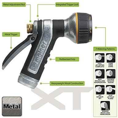 Melnor 65020-AMZ Metal Nozzle with QuickConnect Product Adapter Set, Multi-Pattern, Heavyweight Rear Trigger - Image 3