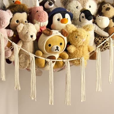 Stuffed Animal Storage Hammock Net - Toy Hammock Net for Stuffed Animals Corner - Hanging Stuff Animal Organizer Holder Large Size Baby Nursery Room Decor - Image 4