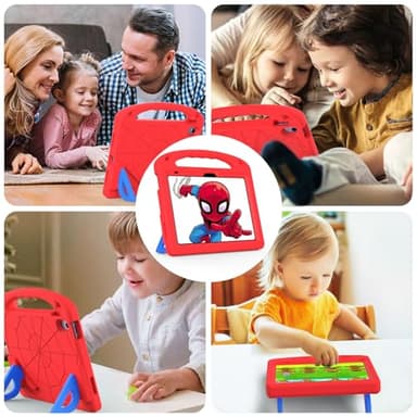 LKOOZO Kids Case for iPad (A16) 11th Generation 11 inch 2025 / iPad 10th Generation 10.9 inch 2022, Shockproof Cover with Built-in Screen Protector and Stand, Red - Image 7