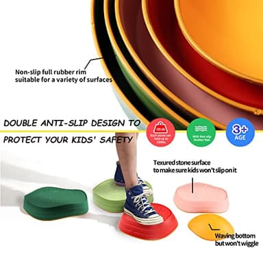 makarci Balance stepping stones for kids, non-slip toddlers sensory toys outdoor or indoor play, promoting motor skills and confidence, Obstacle Course Coordination Toys for children age 3 4 5 6 7+ - Image 2