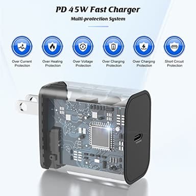 2Pack 45W Super Fast Charger Type C 6ft, USB C Wall Charging Block Plug and Long Android Phone Charger Cable Cord for Samsung Galaxy S25/S24 Ultra/S23+/S22 Plus/S21/S20/Note 20/iPhone 17 16 15 Pro Max - Image 4