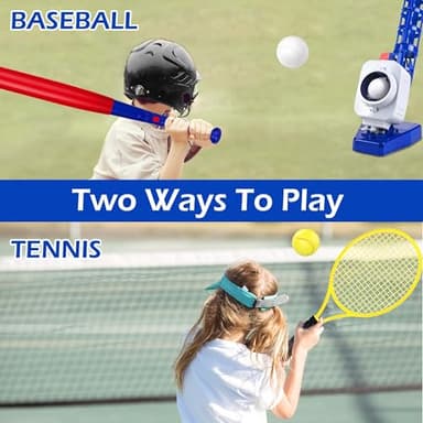 iPlay, iLearn Kids Pitching Machine Toys, 2 in 1 RC Baseball Tennis Pitcher, Auto Ball Launching Bat, Boy Outdoor Outside Sports Backyard Game, Birthday Gift 5 6 7 8 10 12 Yr Youth-Partially Assembled - Image 6