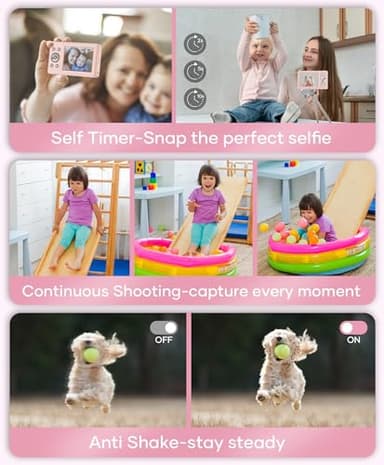 WONNIE Digital Camera 56MP, FHD 1080P Point & Shoot Camera with 32GB SD Card, 2 Batteries, and Lanyard, Ideal for Kids & Teens, Suitable Gift for Girls - Image 5