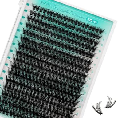 Lash Clusters Wispy 320PCS Eyelash Extension 50D Cluster Lashes Individual Lashes DIY Lash Extension Natural Look Cluster Eyelash Extensions Soft False Eyelashes at Home for Beginners(D-Mix9-16mm) - Image 1
