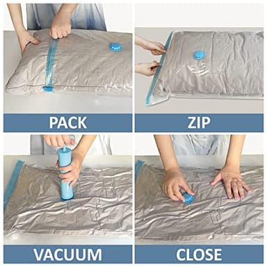 MattEasy Space Saver Vacuum Storage Bags, 6 Pack Combo (2 Jumbo/2 Large/2 Medium) Space Saver Bags with Pump, Storage Vacuum Sealed Bags for Clothes, Comforters, Blankets, Bedding - Image 7
