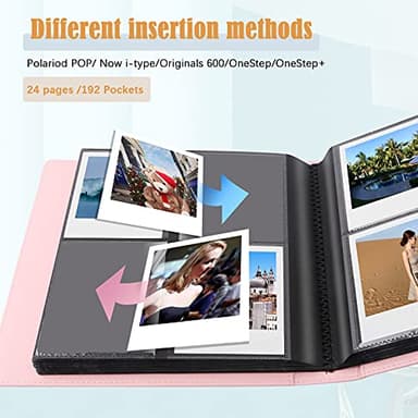 192 Pockets Large Photo Album for Polaroid i-Type/600/SX-70 Instant Photos,3.5x4.25 Picture Book fits Fujifilm Instax Wide 400/300 Film (Pink) - Image 3