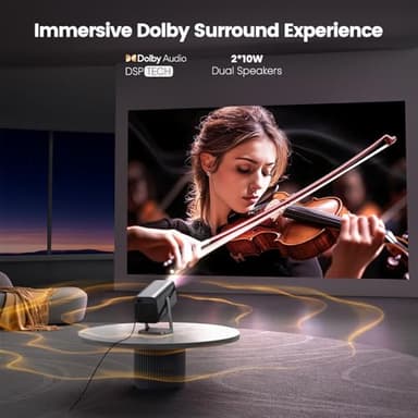 [Netflix-Licensed & 4K Support & Auto Focus]- Smart Projector with WiFi 6 and 2-Way Bluetooth, Dolby Audio/ Auto Keystone/Zoom,360°Adjustable Stand, iWIMIUS Mini Portable Outdoor Proyector w/ HDMI ARC - Image 4