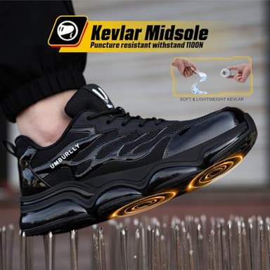 Steel Toe Shoes for Men Women Composite Toe Work Sneakers Comfortable Indestructible Safety Shoes Lightweight Breathable Construction Sneakers Puncture Proof Air Cushion - Image 3