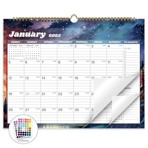 XISIDO 2025 Calendar 18 Month Wall Calendar 2025-2026, January 2025 to June 2026 Calendar with Julian Dates, 14.8" X 11.5" (2025-2026 Wall Calendar Starry Sky) - Image 1