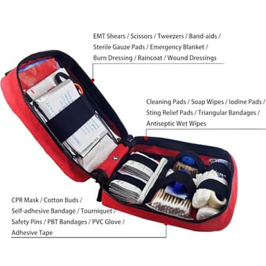 Carlebben EMT Pouch MOLLE Ifak Pouch Tactical MOLLE Medical First Aid Kit Utility Pouch (with Medical Supplies Red) - Image 4