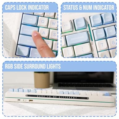 MechLands MCHOSE K99 96% Wireless Gaming Keyboard, Gasket Mechanical Keyboard, BT5.0/USB-C/2.4GHz Wireless Creamy keyboard, with 6-Layer Padding, 6000mAh Battery, Hot Swappable, NKRO for Win/Mac/Linux - Image 5