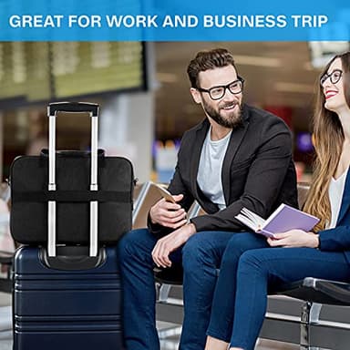 BAGSMART Laptop Bag, 15.6 Inch Briefcase Men, Lockable Computer Bag Work Bag, Water-Repellent Shoulder Messenger Bag Travel Office Business, Black - Image 7