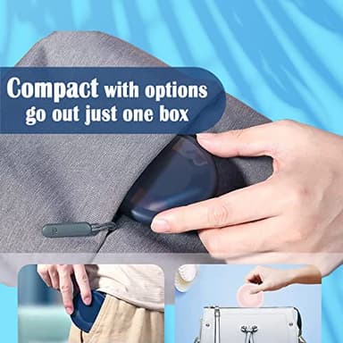 Multi USB Charging Adapter Cable Kit, USB C to iOS Device Adapter Box, Conversion Set A & Type C to Male Micro/Type C/iOS Device, Data Transfer, Card Storage, Tray Eject Pin, Phone Holder (Blue) - Image 6