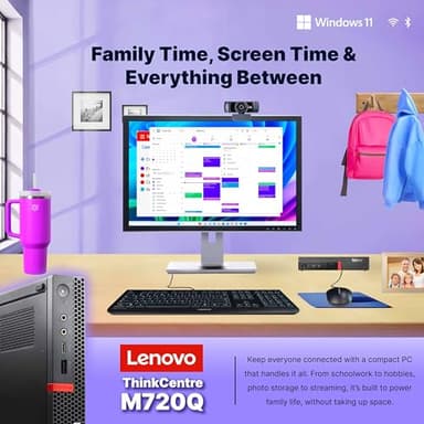 Lenovo M720Q ThinkCentre Mini PC | Windows 11 Pro | Intel i5-8400T | 32GB RAM + 1TB NVME | 5G WiFi + BT | Home or Office Micro Desktop Computer (Renewed) - Image 6
