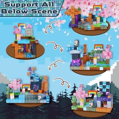 Magnetic Blocks - 150 PCS Build Dark Swordsman's Forest Castle - Magnetic Toys for Montessori Toddler Christmas Birthday Gifts - STEM Sensory Toys for 3 4 5 6 7 8 9 10 Year Old Boys & Girls - Image 5