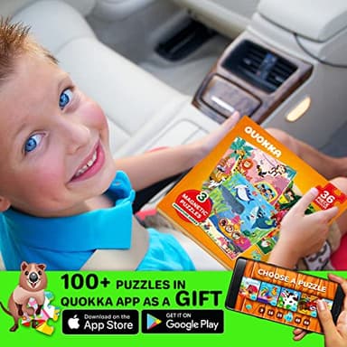 QUOKKA Magnetic Puzzles for Kids Ages 4-6 - 36 Pieces Sudoku Toddler Puzzles Ages 2-4 - Travel Games for Kids Ages 3-5 - Animal Jungle Sea Toddler Travel Toys - Car Airplane Road Trip Games - Image 6