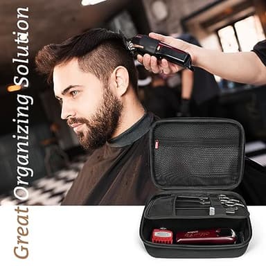 ProCase Hard Travel Case for Hair Clippers, Hair Cutting Barber Supplies Holder, Trimmer Organizer Storage Bag for Hatteker/Oneisal/Wahl 5Star/Andis Men Razor Guard Grooming Kits -Black - Image 3