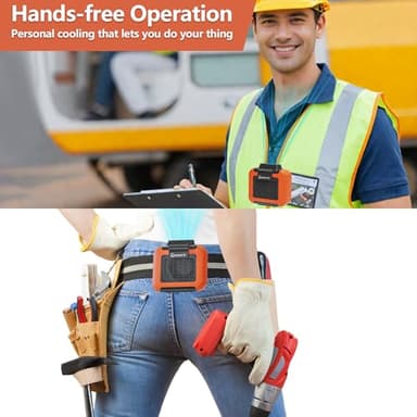 CHARMPㅤ Portable Waist Fan - 6000mAh Battery, 3 Speeds, Strong Airflow, Up to 16 Hours Working Time, Portable Hands-Free Cooling Belt Clip Fan for Construction Workers, Couriers, and Campers - Image 6