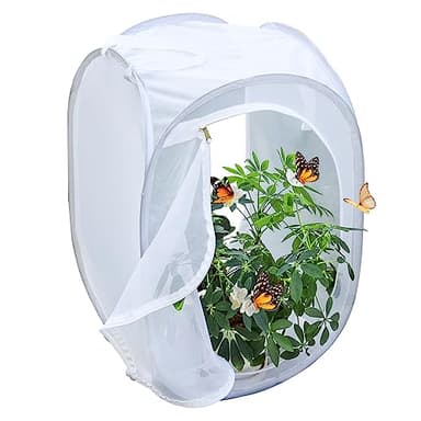 Pop-up Insect and Butterfly Habitat Cage Terrarium Clear Mesh Enclosure - 16" x 16" x 24" - Image 6