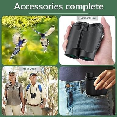 Compact Binoculars for Adults High Powered - OPAITA 20x32 Small Binoculars for Adults Kids with Low Light Vision for Hunting Cruise Ship Travel Concert Hiking - Image 7