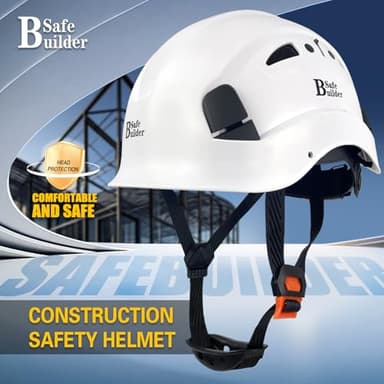 SAFEBUILDER Safety Helmet Hard Hat Adjustable Lightweight Vented Breathable Work Helmet for Men ANSI Z89.1 Approved Industrial & Construction (01-White Hard Hat Only) - Image 2