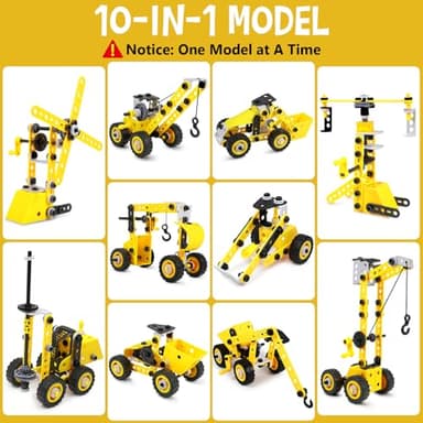 choopheme 10 in 1 Stem Toys for 5 6 7 8 9+ Year Old Building Block Kit Stem Activities Projects Boy Toys Age 4-8 5-7 6-8 8-10 Creative Set Educational Engineering Excavator Construction Birthday - Image 4