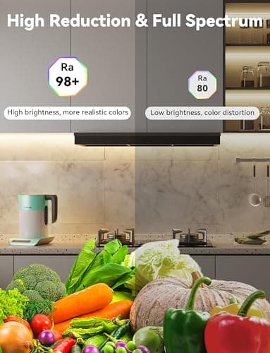 PAUTIX COB LED Strip Light 16.4ft,Engineering Level UL Listed Warm White 2700K,CRI93+ Super Bright High Lumen,Dimmable 24V Flexible LED Tape Light with RF Remote,for Cabinets,Home&Office DIY Lighting - Image 4