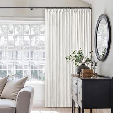 Beige White Linen Curtains 108 Inches Long 2 Panels Set for Living Room Neutral Boho Thick Linen Textured Pinch Pleated Memory Shape Light Filtering Ceiling Semi Sheer Window Curtain Hook Rings Ivory - Image 9