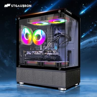 STGAubron Gaming PC Computer Desktop, Radeon RX 470 8G, Intel 10th Gen G5905 3.5GHz, 16GB DDR4 RAM, 512GB SSD, 600M WiFi, BT 5.0, RGB Fan x5, Windows 11 Home - Image 4