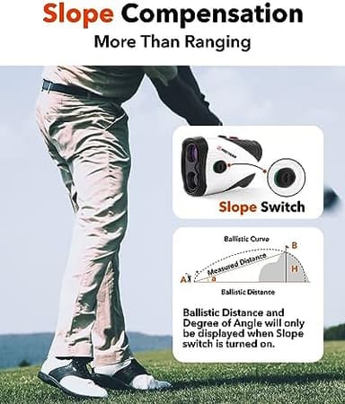 REDTIGER Golf Rangefinder with Slope, 1200 Yards Laser Range Finder Golfing, 7X Magnification, Flag Pole Locking Vibration, Rechargeable Range Finders with Magnet Stripe, GolfVue Series 1 - Image 3