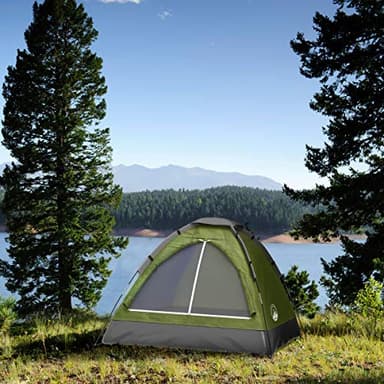 2 Person Camping Tent with Rain Fly and Carrying Bag - Lightweight Outdoor Tent for Backpacking, Hiking, or Beach Use by Wakeman Outdoors (Green) - Image 4