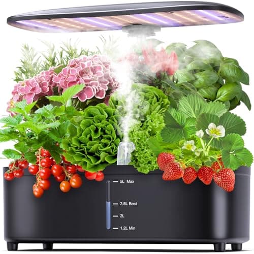 Misting 15 Pods Hydroponic Growing System Herb Garden Kit Indoor, Large Tank Plant Germination Kit with Adjustable Height Grow Light to “20", Quiet Pump, Auto Timer, Gardening Christmas Gifts (5L) - Image 1