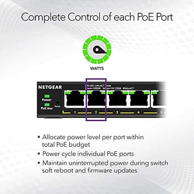NETGEAR 8 Port PoE Gigabit Ethernet Easy Smart Managed Essentials Switch (GS308EP) - with 8 x PoE+ @ 62W, Desktop or Wall Mount - Image 4