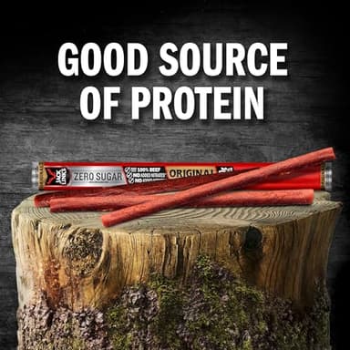 Jack Link's Beef Sticks, Original Zero Sugar - Protein Meat Snack, 5g of Protein, Meat Snack Sticks Made with 100% Beef, Keto, Paleo, Great Stocking Stuffers, Individually Wrapped - 0.92 Oz. (20 Count) - Image 4