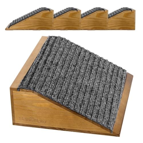 VavoPaw Dog Ramp for Stairs, Non-Slip Dog Stairs, Low-Angled Pet Ramps for Small Dogs and Cats, Medium Dogs, Step and Stair Assist for Injured and Older Pet, Walnut, 4 Pack - Image 1