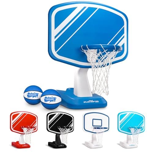 GoSports Splash Hoop Swimming Pool Basketball Game, Includes Poolside Water Basketball Hoop, 2 Balls and Pump – Choose Your Style - Image 1