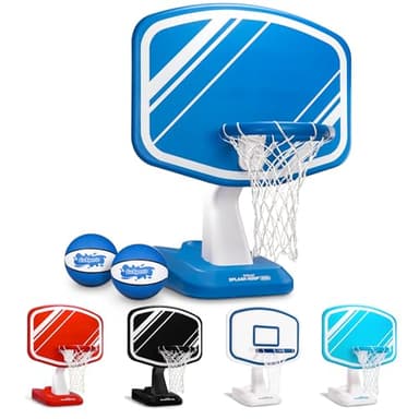 GoSports Splash Hoop Swimming Pool Basketball Game, Includes Poolside Water Basketball Hoop, 2 Balls and Pump – Choose Your Style - Image 1