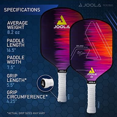 JOOLA Ben Johns Hyperion Pickleball Paddle - Carbon Surface, Elongated Handle, Polypropylene Core, Custom Cover - Image 5