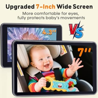 Yakry Baby Car Camera 7-Inch - 3X Zoom Recording Touchscreen 1080P HD Easy to Install 150° Wide Angle Rear Facing Backseat Camera 940nm Night Vision for Infant - Image 5