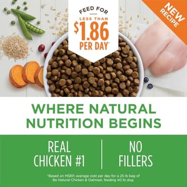Instinct Be Natural, Natural Dry Dog Food, Raw Coated Kibble - Real Chicken & Brown Rice, 25 lb. Bag - Image 3