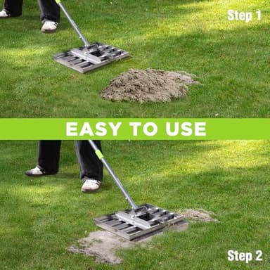 WORKPRO Lawn Leveling Rake, Heavy Duty Leveling Rake with 17” x 10” Ground Plate, Yard Leveling Rakes with 6FT Adjustable Handle, Metal Lawn Leveler for Garden, Backyard, Golf Course, Farm, Pasture - Image 7