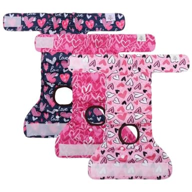 CuteBone Dog Diapers Female Washable Small Medium Large 3 Pack Reusable Doggie Diapers Puppy Period Pants for Doggy Heat Cycle Peeing D70S - Image 7